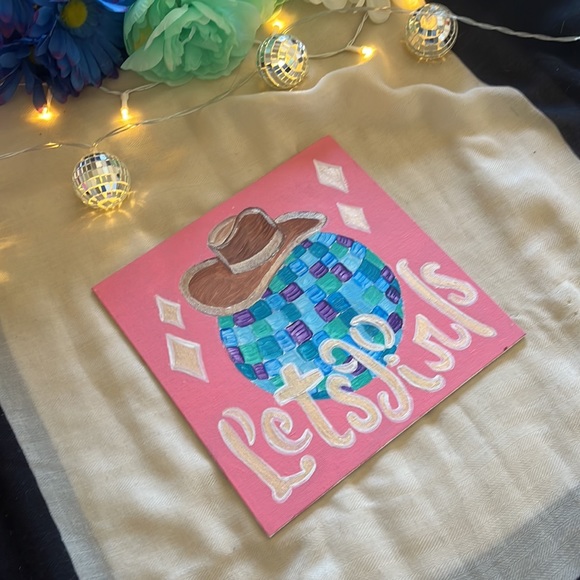 Western Disco Ball Wall Art Painting - Picture 3 of 9